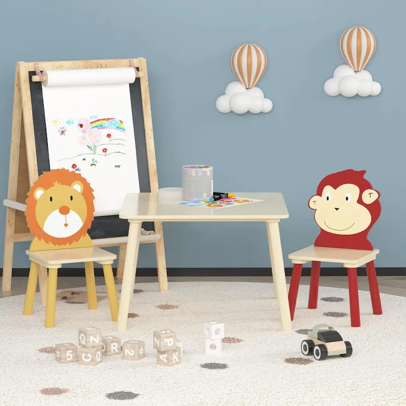 3 Pieces Toddler Table and Chair Set