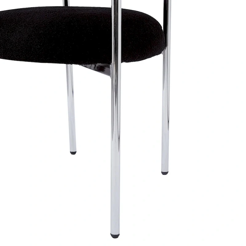 Naci Modern Fabric Arm Dining Chairs with Metal legs by Christopher Knight Home