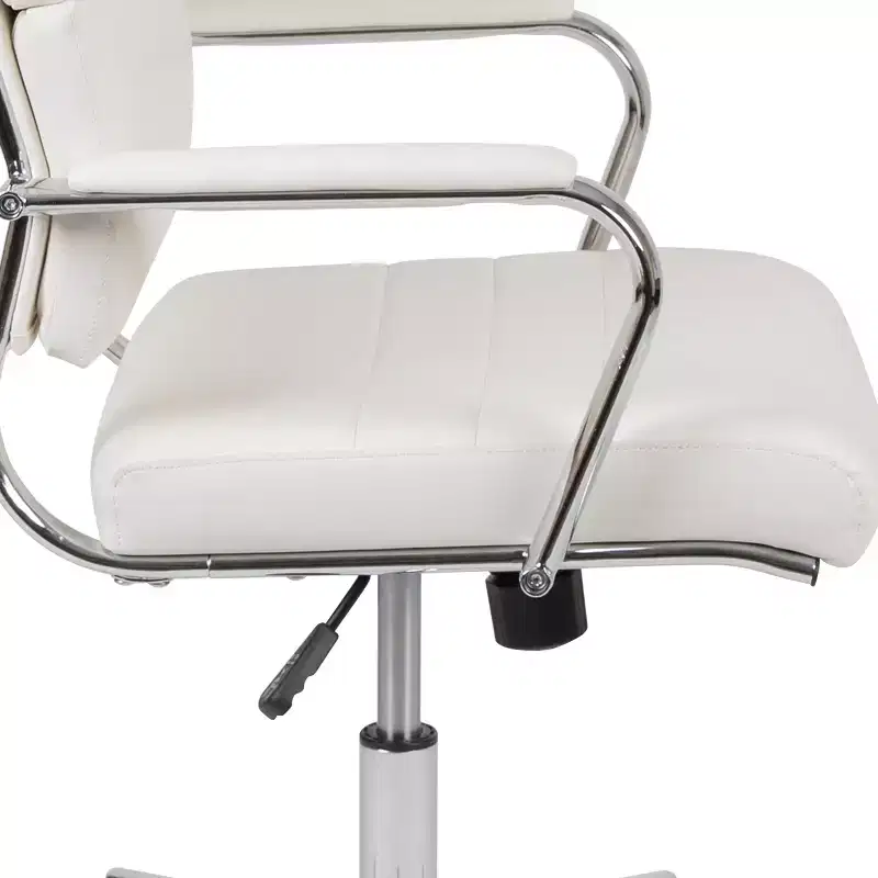 High Panel-Back Ergonomic Office Chair with Padded Metal Arms Executive Swivel Computer Desk Chair