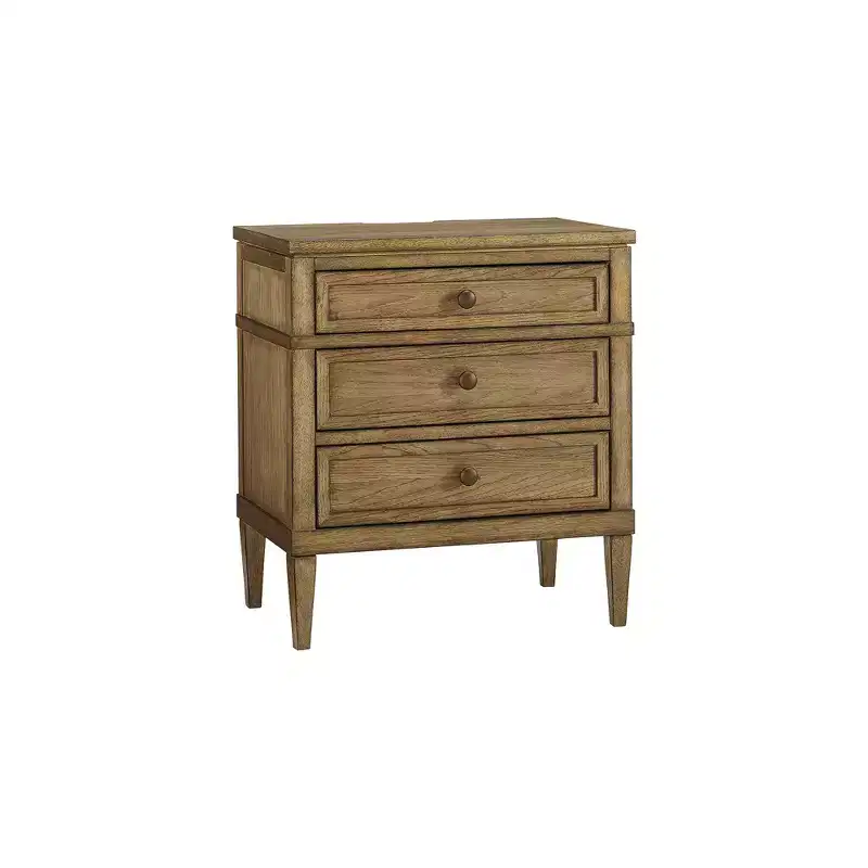3-Drawer Nightstand with USB-A & USB-C Charging Ports – Brown Hardwood