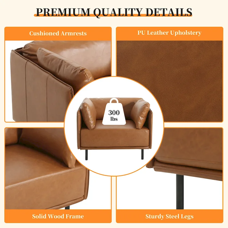 Daphne Faux Leather Lounge Chair by Christopher Knight Home