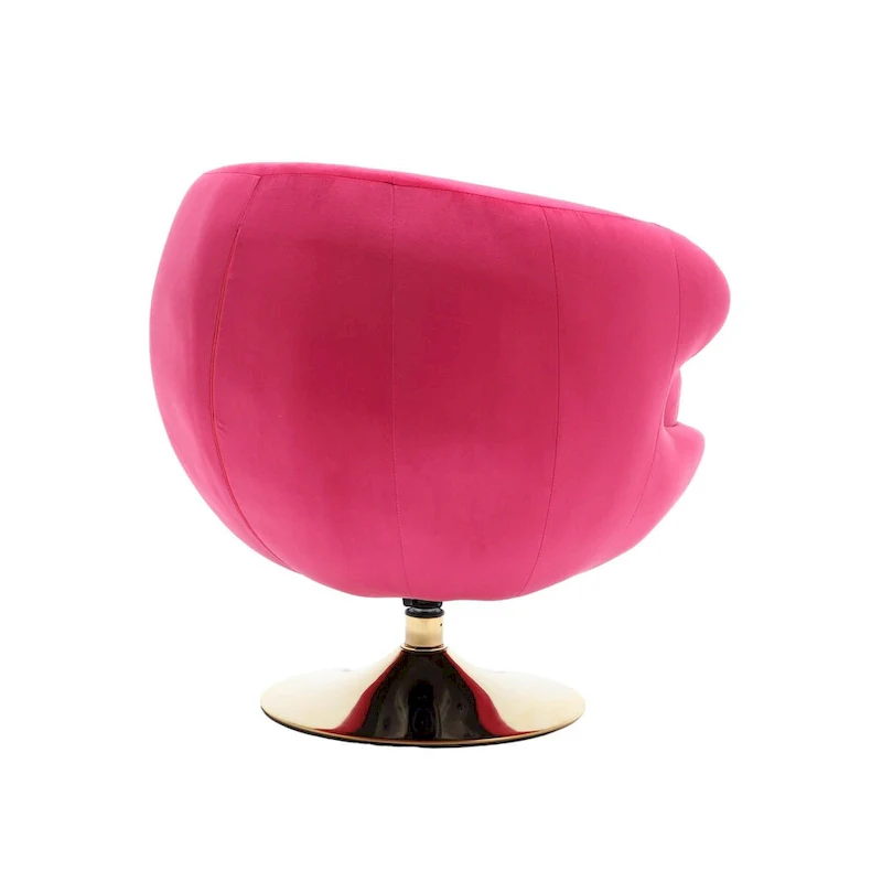 Velvet 360 Degree Swivel Left Cuddle Barrel Accent Chairs