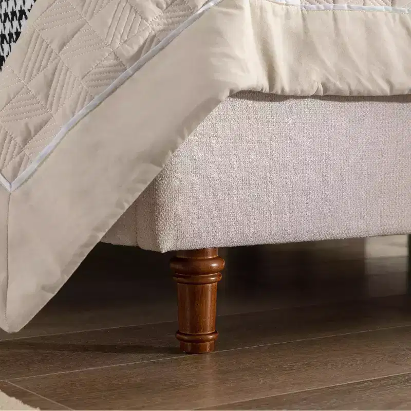 GDFStudio Delia 54 Headboard Chenille Upholstered Wingback Bed with Solid Wood Legs, Box Spring Required