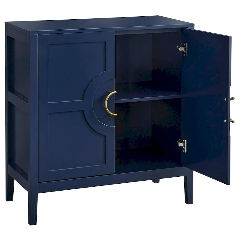 Console Cabinet with Adjustable Shelf and Metal Handles