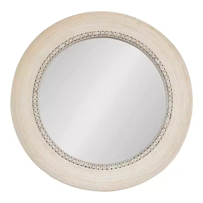Kate & Laurel All Things Decor 26"x26" Jonesport Round Wall Mirror Natural