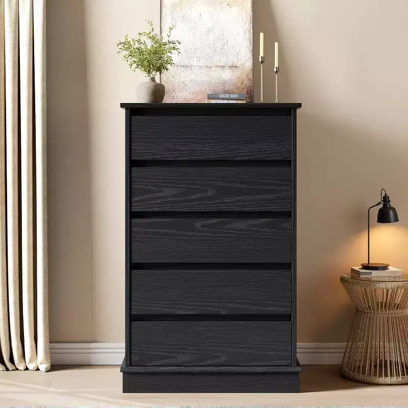 5 Drawer Dressers for Bedroom, Chest of Drawers with Deep Drawers, Large Double Dresser for Closet with Wide Top, Tall Wooden Dresser for Room