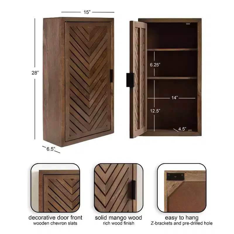 Kate and Laurel Mezzeta Tall 2-Door Bath Cabinet