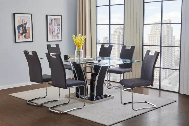 Dining Chair, Grey Fabric
