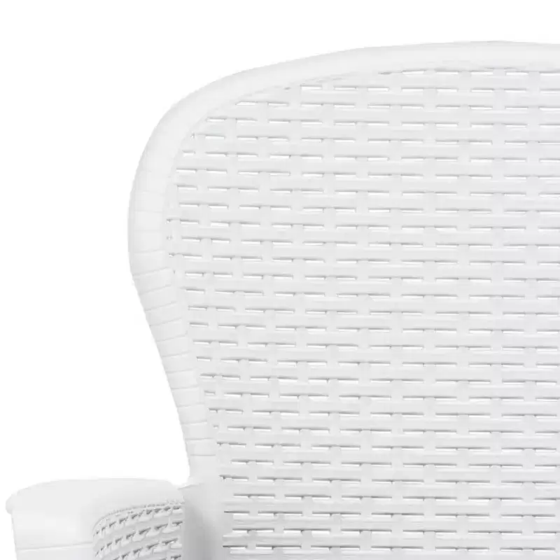 vidaXL Patio Chairs 2 Pcs Dining Single Chair with Cushion Plastic Rattan Look