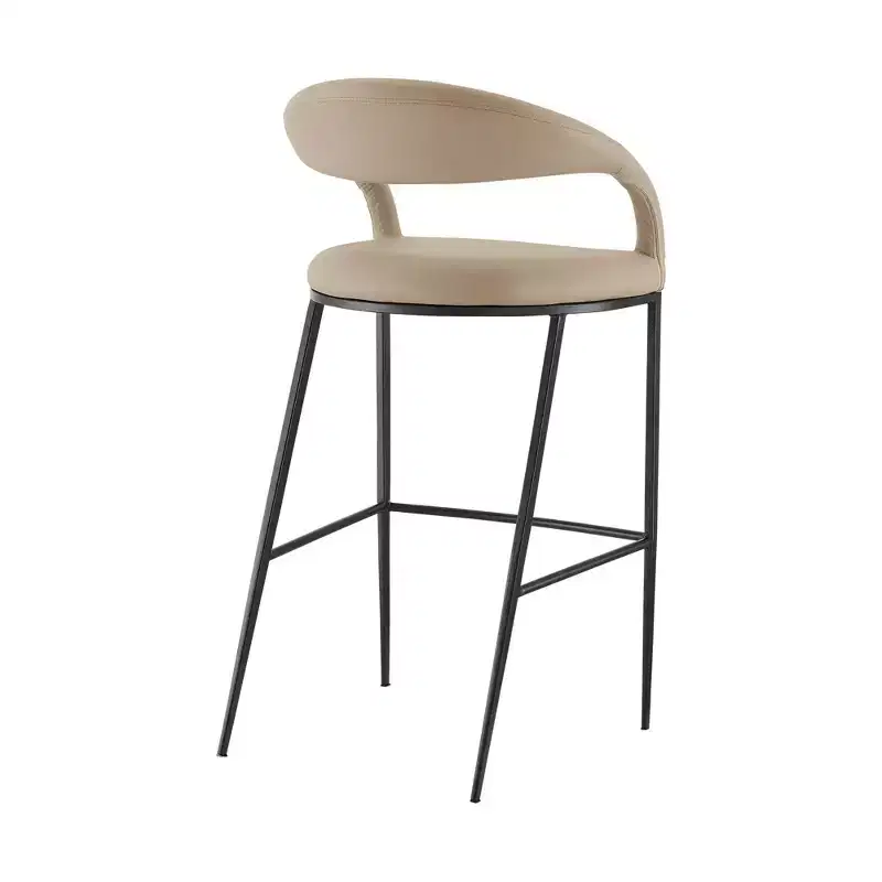 Armen Living 26 Ramona Iron and Faux Leather Counter Height Barstool