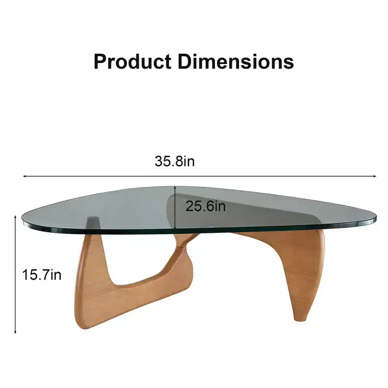 Glass Top Coffee Table with Wood Frame