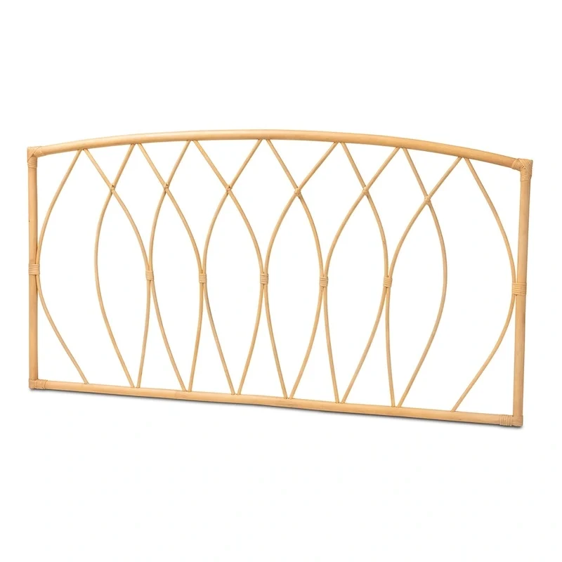 Halia Modern Bohemian Natural Rattan Wall-mountable Headboard-Queen
