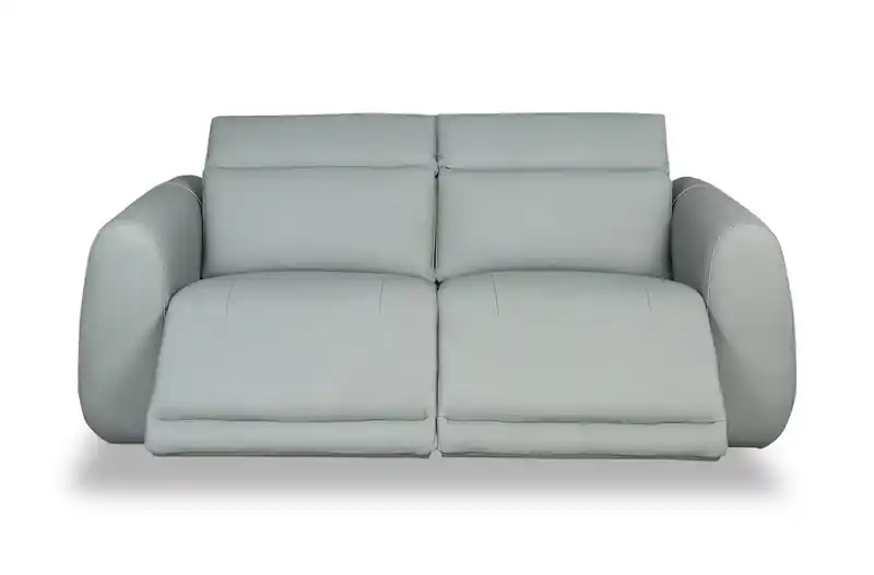 76 Genuine Leather Power Reclining Sofa with Power Headrests and USB Ports - Spa Blue