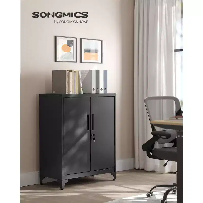 Metal Office/Garage Storage Cabinet with Doors & Shelves