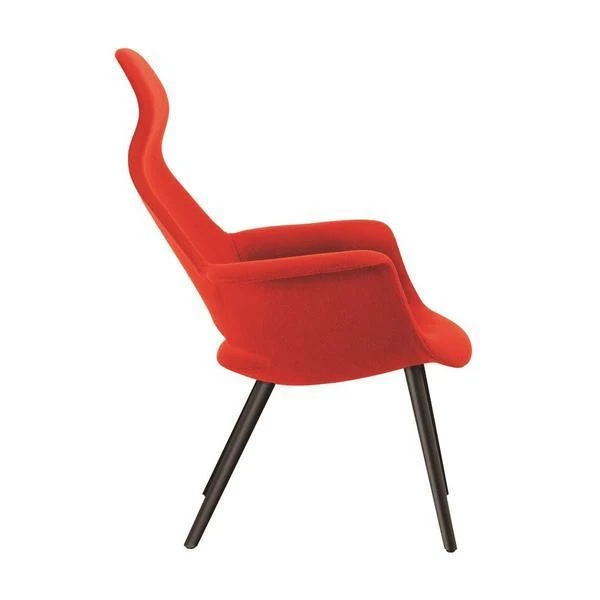 Mid-Century Molded Shell Highback Lounge Chair with Sculptural Organic Form for Living Room