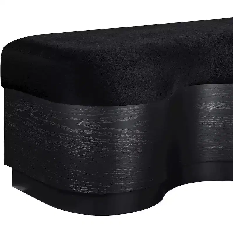 Meridian Furniture,Savoy Velour Fur Fabric Bench