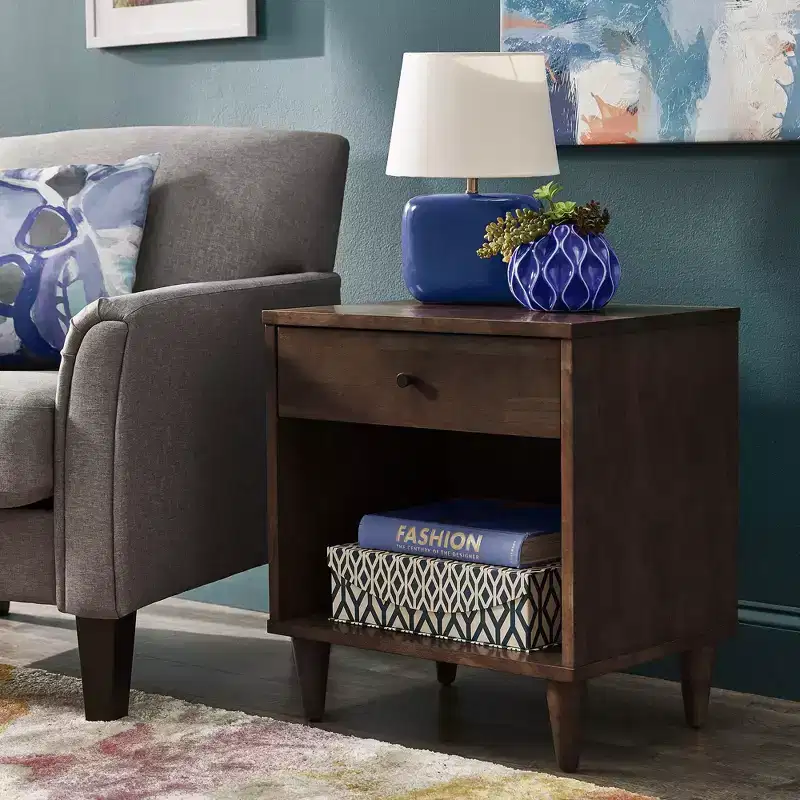 Mercer 1-Drawer Wood Nightstand - Brown - iNSPIRE Q
