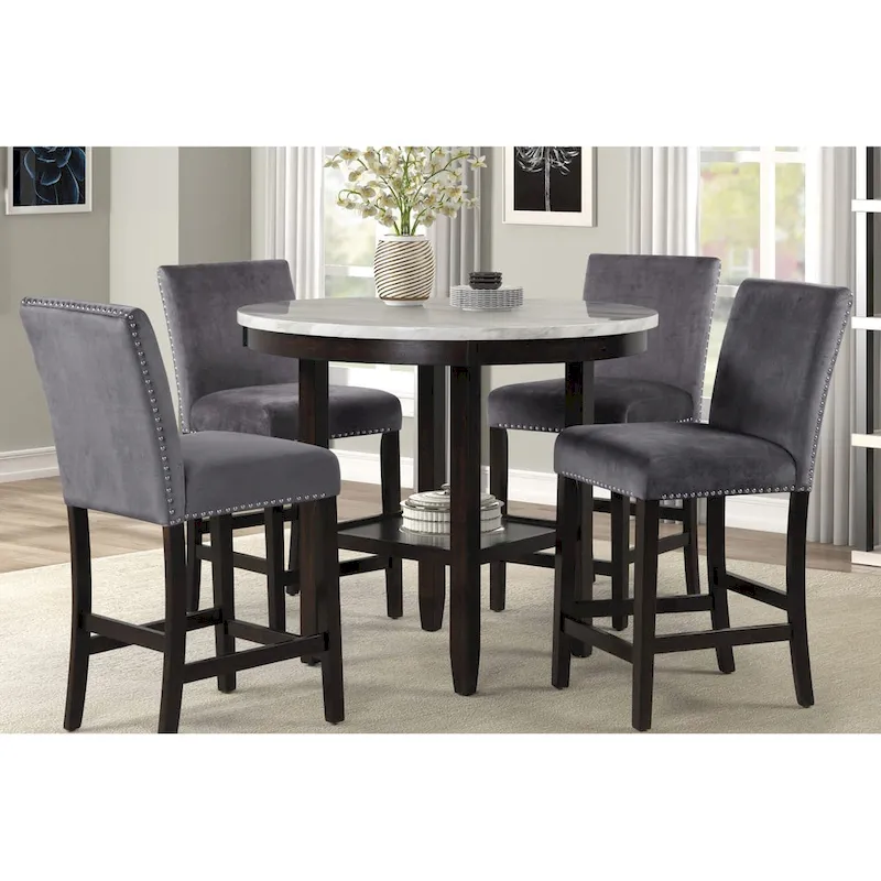 New Classic Furniture Reginald 5-Piece Round Counter Set