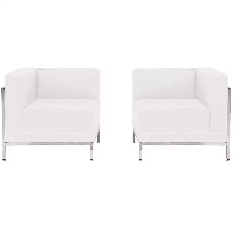 Flash Furniture HERCULES Imagination Series LeatherSoft 2 Piece Corner Chair Set with Ganging Clips