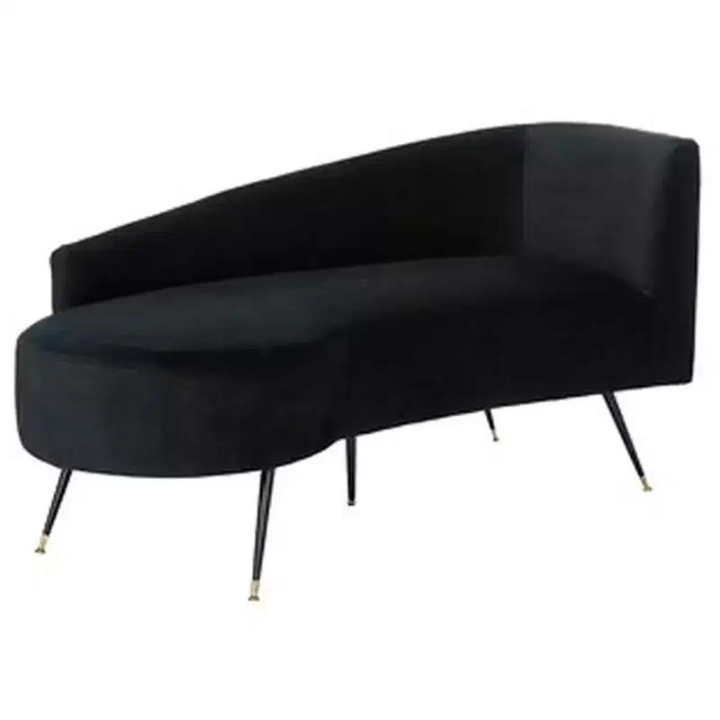 Parisian Velvet Settee Loveseat Metal Frame Gold Cap Legs Foam Cushion Seats 2 550 lbs