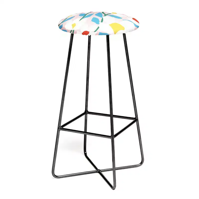 White Springs Florals Upholstered Barstool