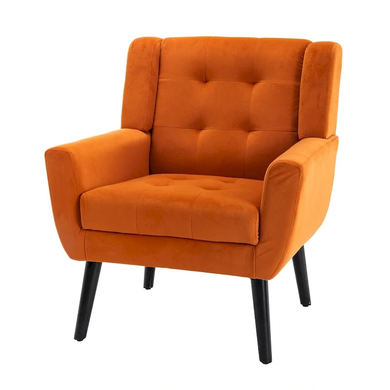 Modern Soft Velvet Ergonomics Accent Chair Living Room Chair Bedroom Chair Home Chair With Black Legs