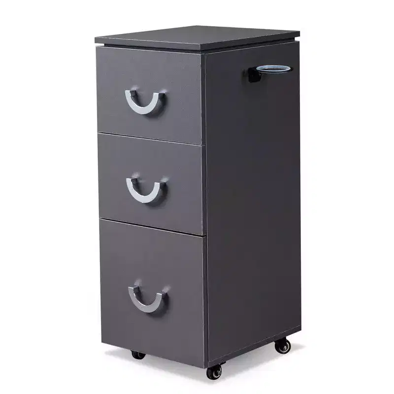 Karl Home Salon Trolley Cart with Wheels, 3 Drawers, Side Tool Holders