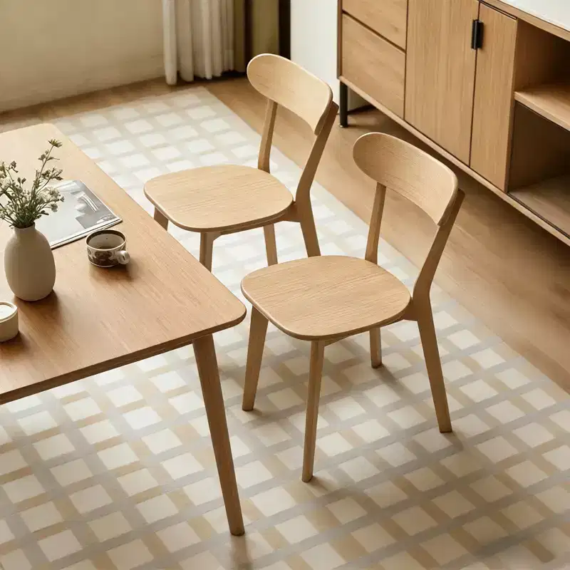 GDFStudio Dalton Mid Century Modern Solid Wood Dining Chairs with Ergonomic Curved Backrest (Set of 2)
