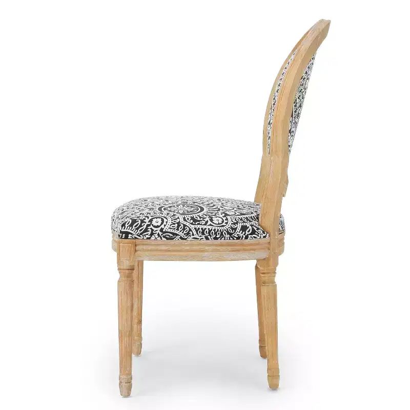 GDFStudio Newman Traditional Upholstered Rubberwood Dining Chairs (Set of 4)