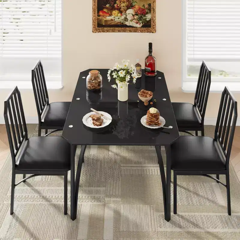 Kitchen Table Chairs Set of 2 ,Dining Room Table Set with Comfortable Cushion, Kitchen Furniture set with Chairs Suitable for living room,Kitchen