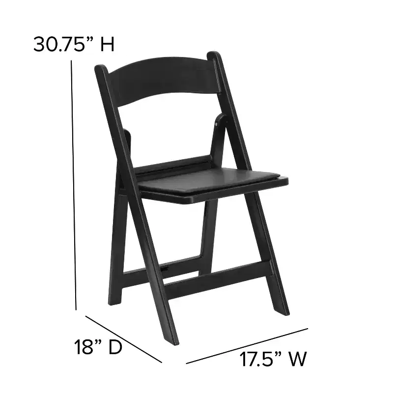 Emma and Oliver 2 Pack Wedding Party Event Resin Folding Chair with Vinyl Padded Seat