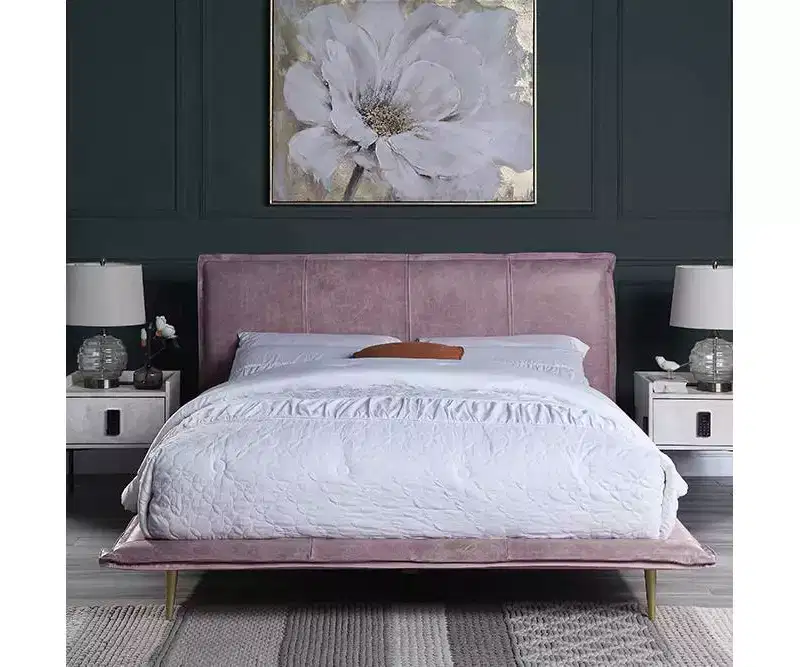 Acme Furniture Metis Bed Pink Grain Leather