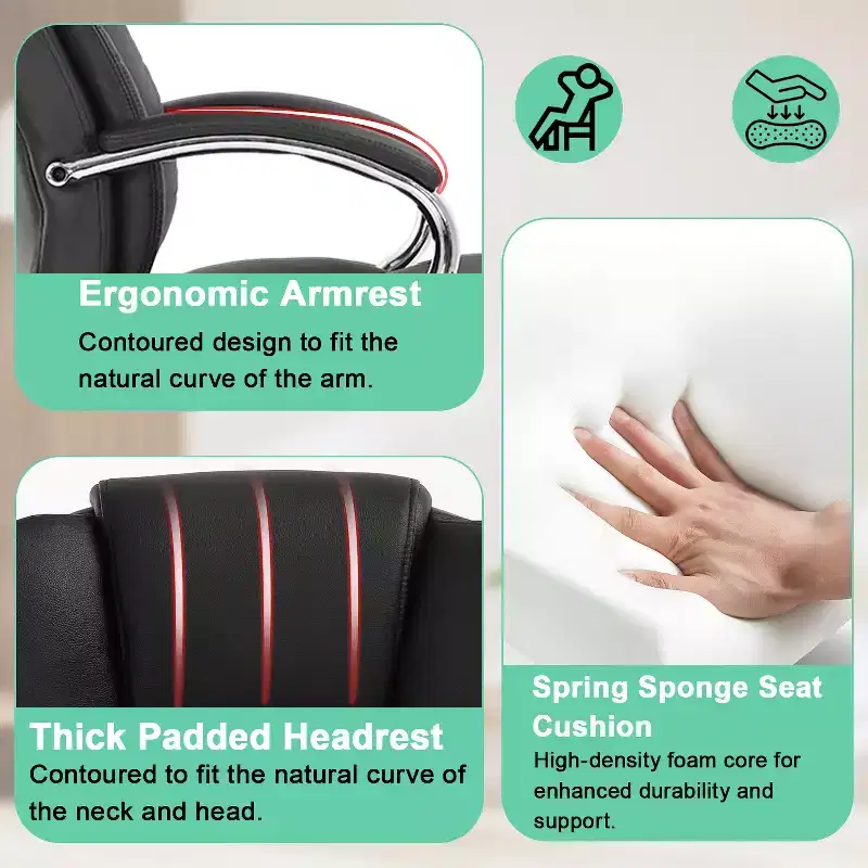 BestMassage Office Chair Executive Chair with PU Leather High Back Desk Chair