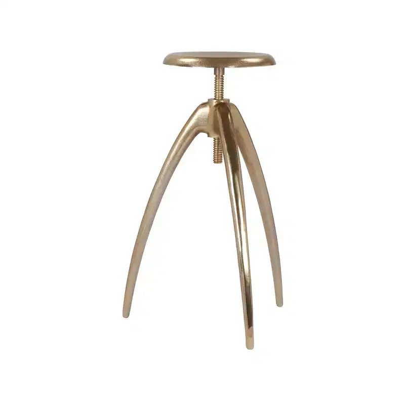 Gold Aluminum Adjustable Counter & Bar Stool – Backless Industrial Design