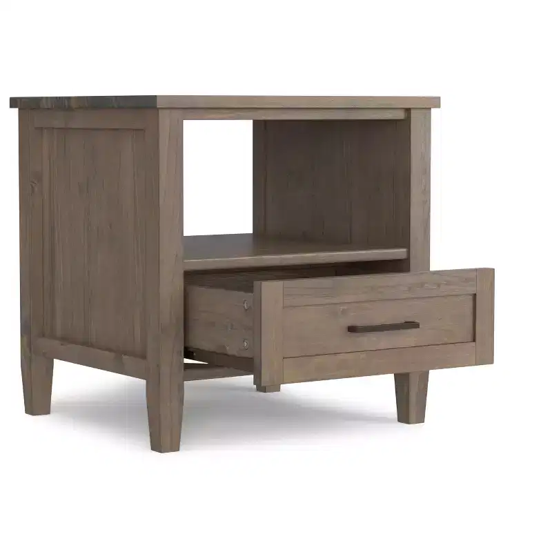 SOLID WOOD 20 inch Wide Rectangle Transitional End Table