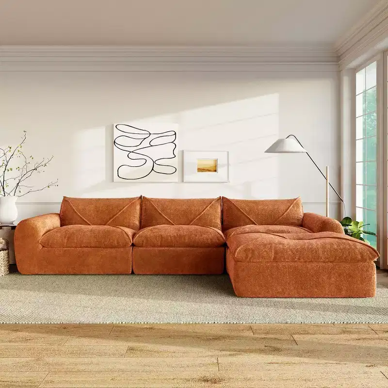 Whisen 116 Modular 4-Seat Sofa Bed, Spacious Foam Filled, Elderly/Baby Safe, No Assembly, Free Combination