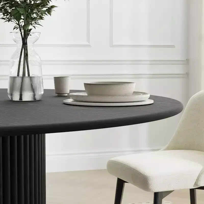 Dovelina Modern Round Dining Table Wood Kitchen Table