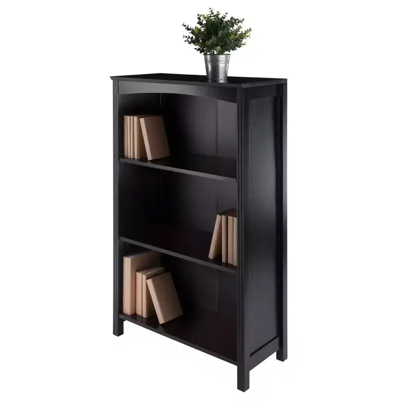 42.99" Terrace 4 Tier Bookshelf Espresso Brown - Winsome: Mid-Century Modern, Fixed Shelves