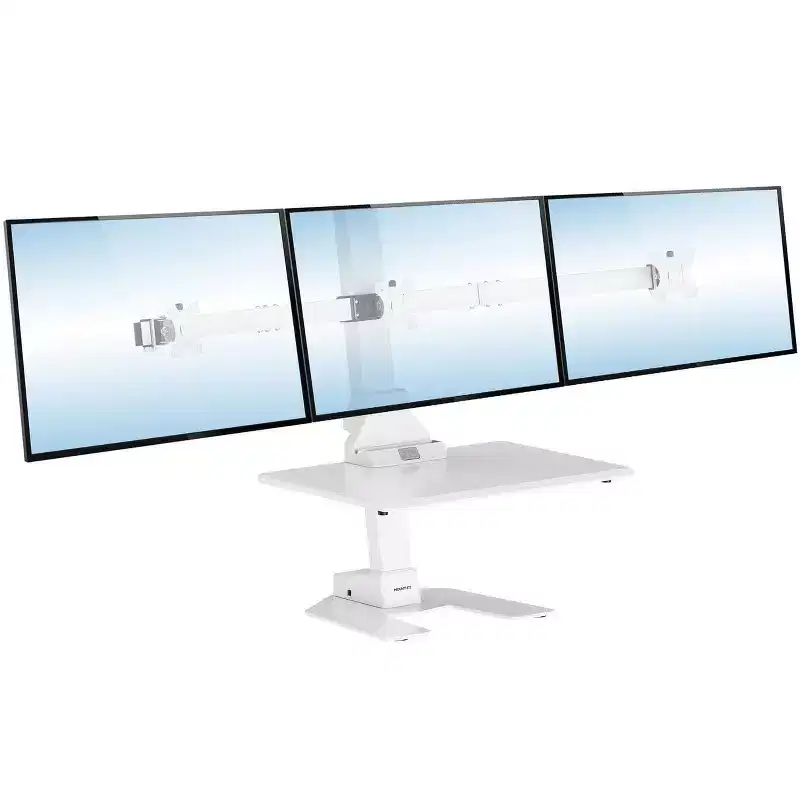 Triple Monitor Electric Standing Desk Converter - 3 Monitor Standing Desk, Height Adjustable