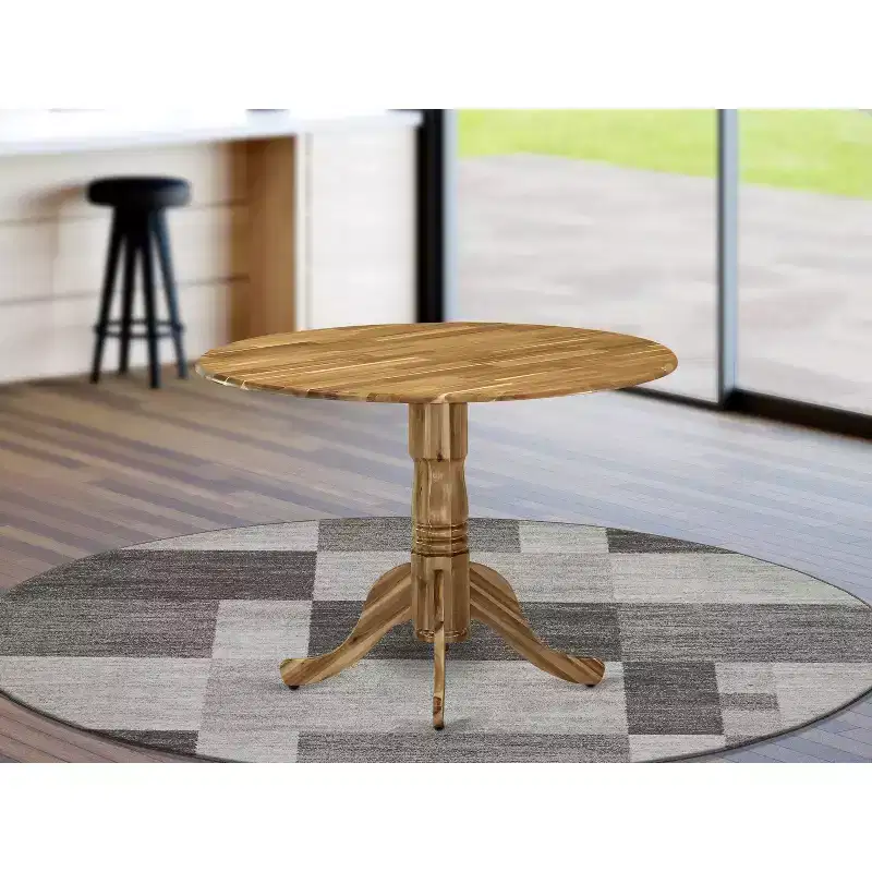 Black / Natural / Walnut Drop-Leaf Dining Table – Seats up to 4
