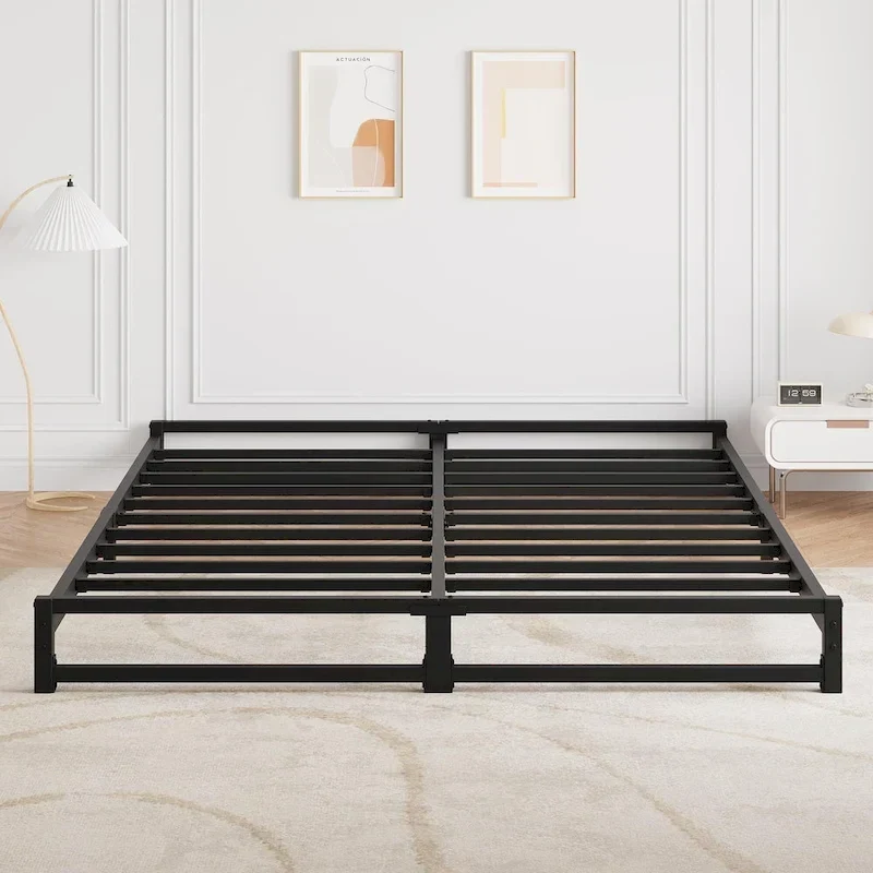 Metal Platform Bed Frame with Steel Slats Support