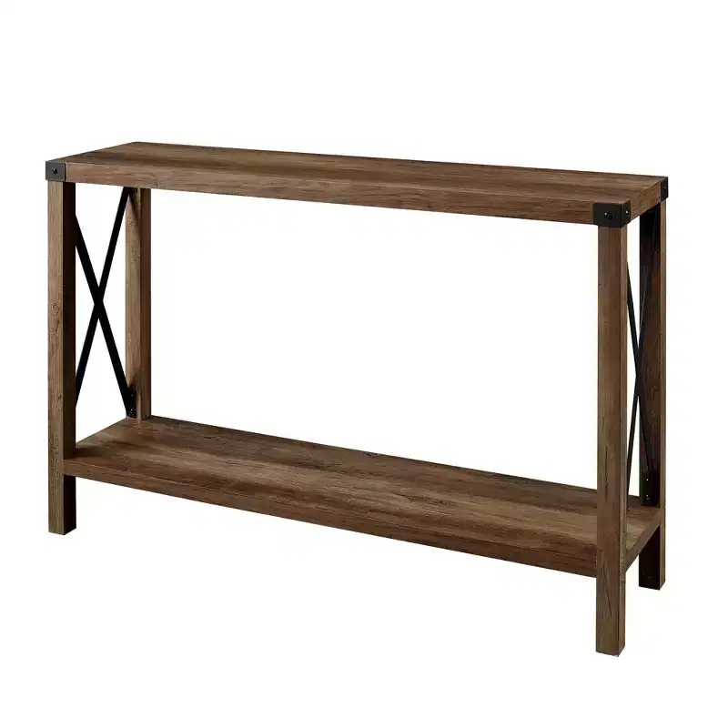 Sophie Rustic Industrial X Frame Entry Table - Saracina Home