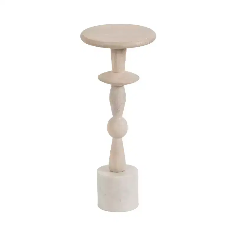 Round Mango Wood Drink Table 9