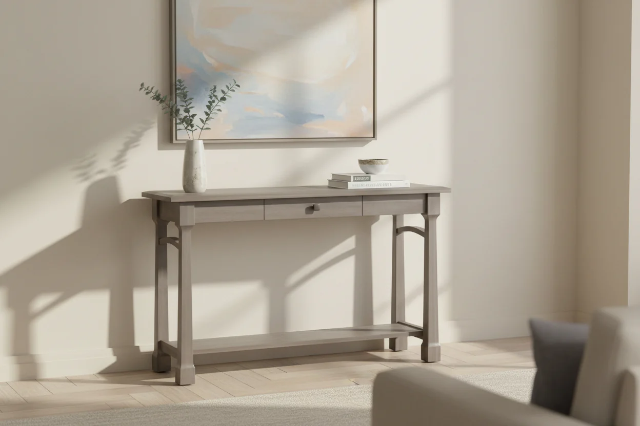 Solid Wood Sofa Table with Craftsman Finish