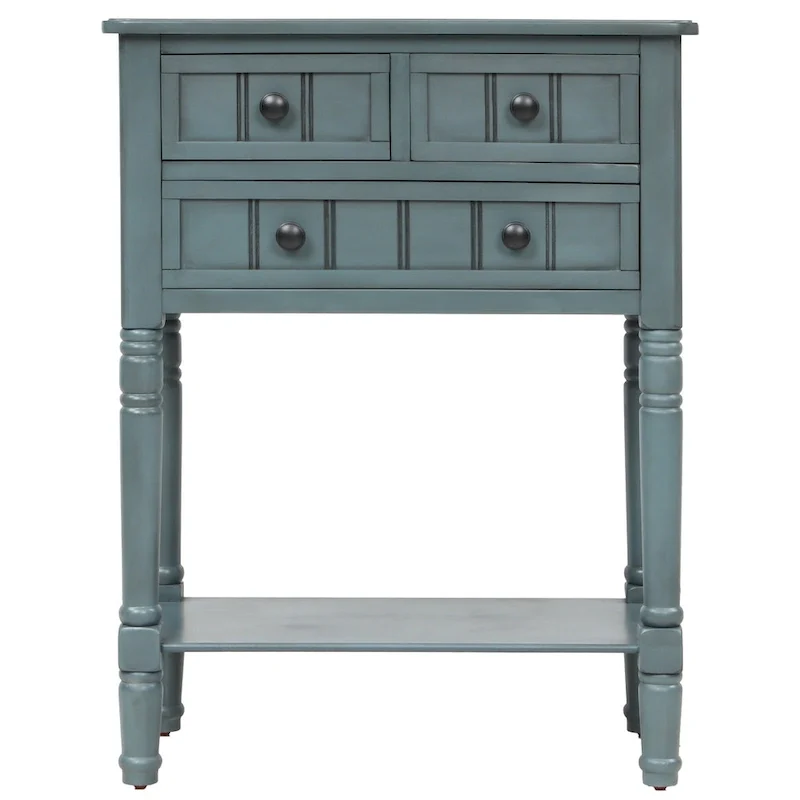 3-Drawer Console Table with Bottom Shelf