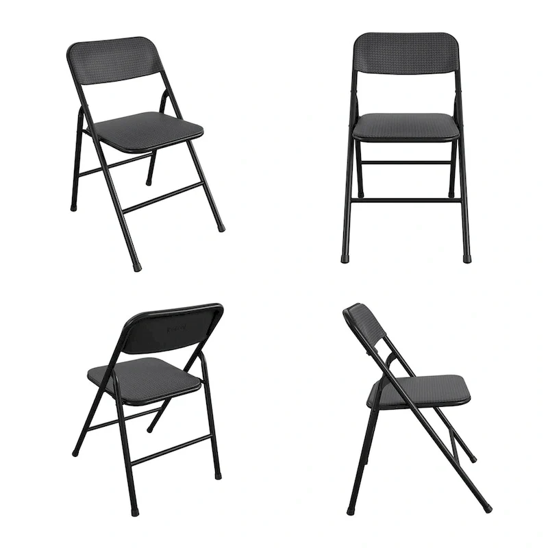COSCO 5-Piece Folding Vinyl Table and Fabric Chair Set - 5 piece