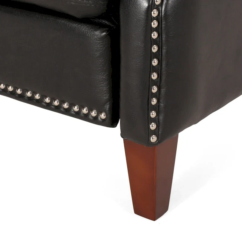 Cavanaugh Upholstered Pushback Recliner with Nailhead Trim by Christopher Knight Home