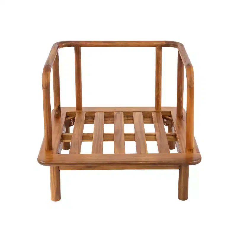 Christopher Knight Home Wyren Farmhouse Patio Acacia Wood Club Chair with Cushion