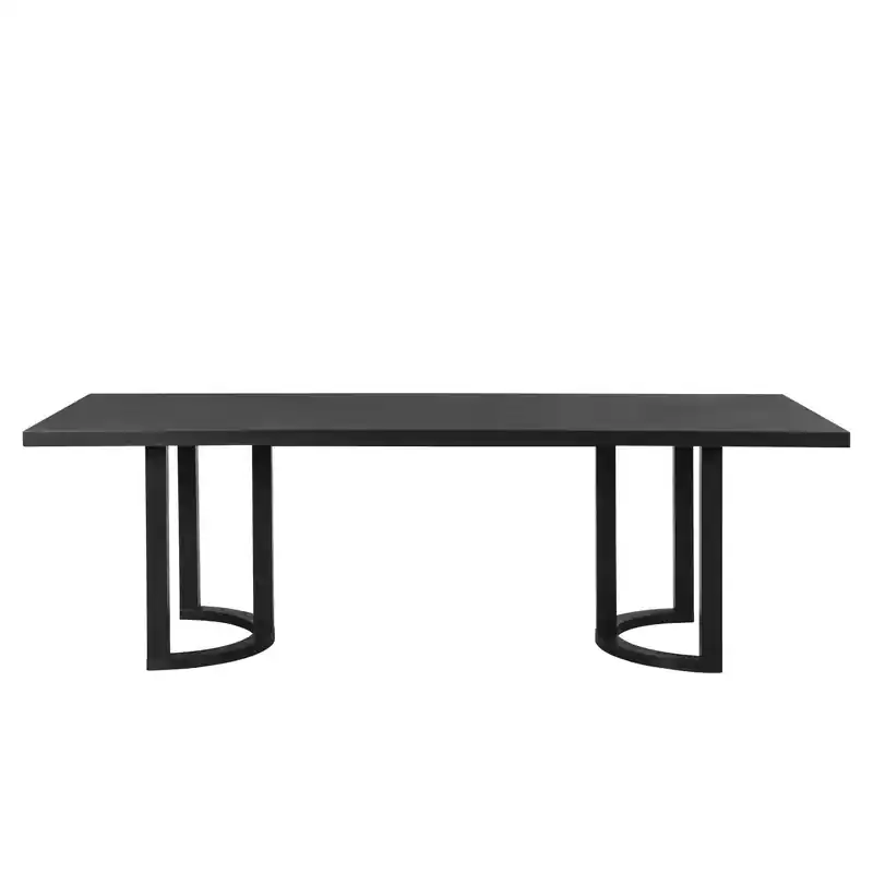 Dining Table With U-base, Solid Wood & MDF, 95W