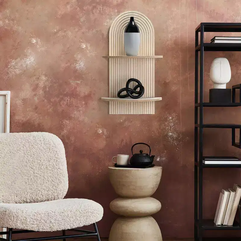 American Art Decor Lunar Ledges Wall Shelf Brown
